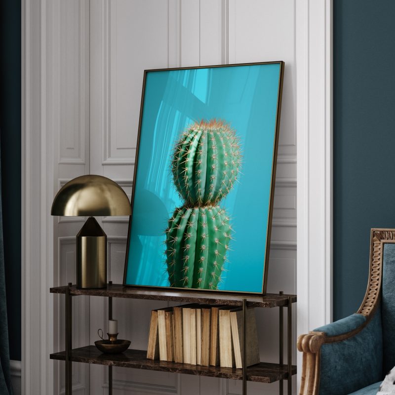 Cactus Blue 3 | Large Format Poster | Pastel Colors | Cactus Photography - Image 4