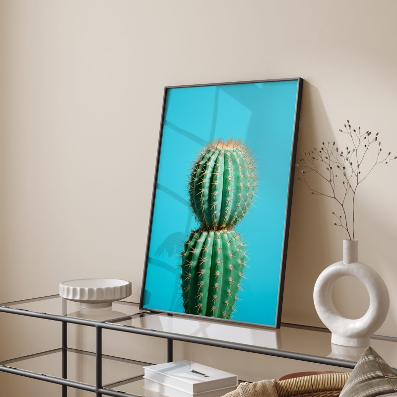 Cactus Blue 3 | Large Format Poster | Pastel Colors | Cactus Photography - Image 2