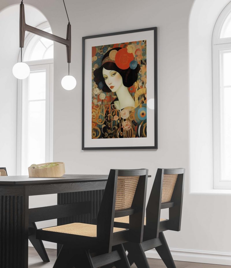 Captivating Aristocratic Lady Portrait in Gustav Klimt & Picasso style - Image 3