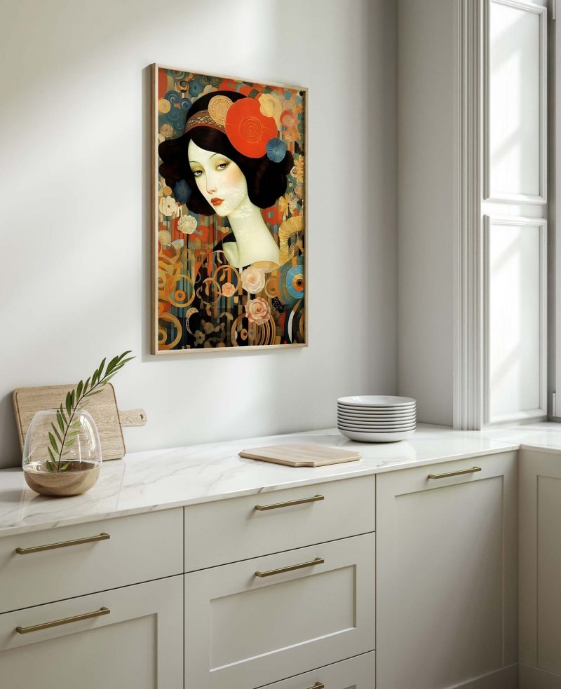 Captivating Aristocratic Lady Portrait in Gustav Klimt & Picasso style - Image 10