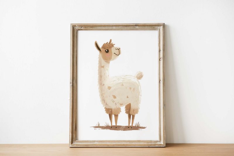 Cute Alpaca Boho Nursery Decor Poster - Image 2