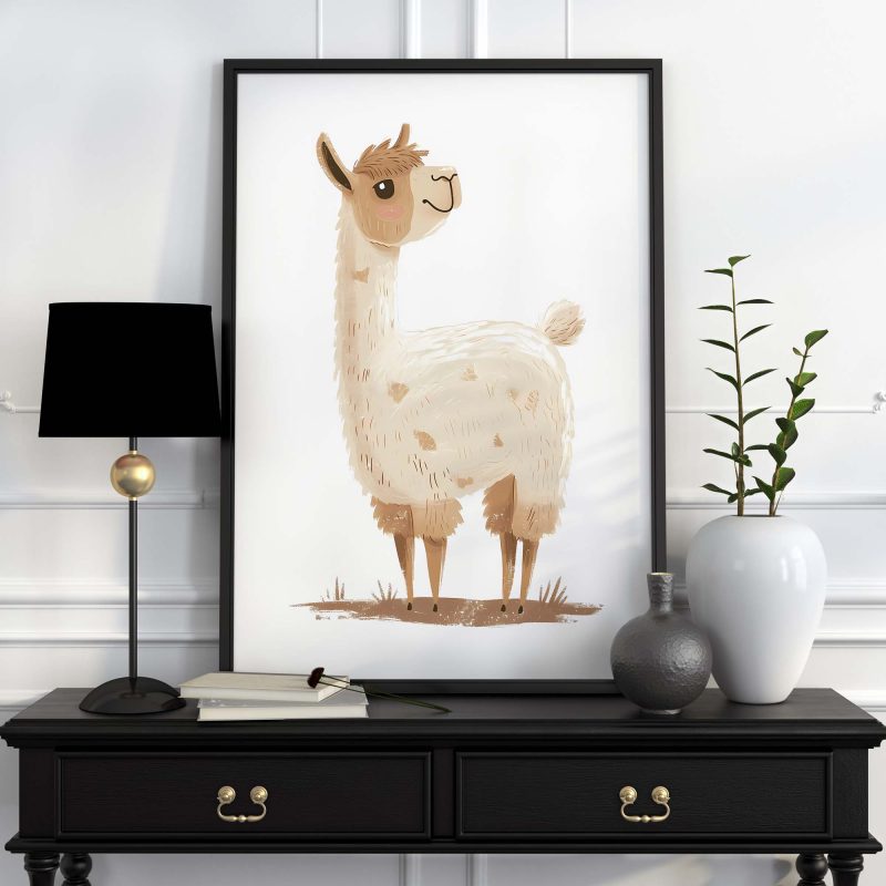 Cute Alpaca Boho Nursery Decor Poster - Image 3