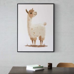 Cute Alpaca Boho Nursery Decor Poster