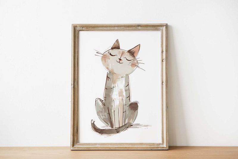 Cute Cat Boho Nursery Decor Poster - Image 3