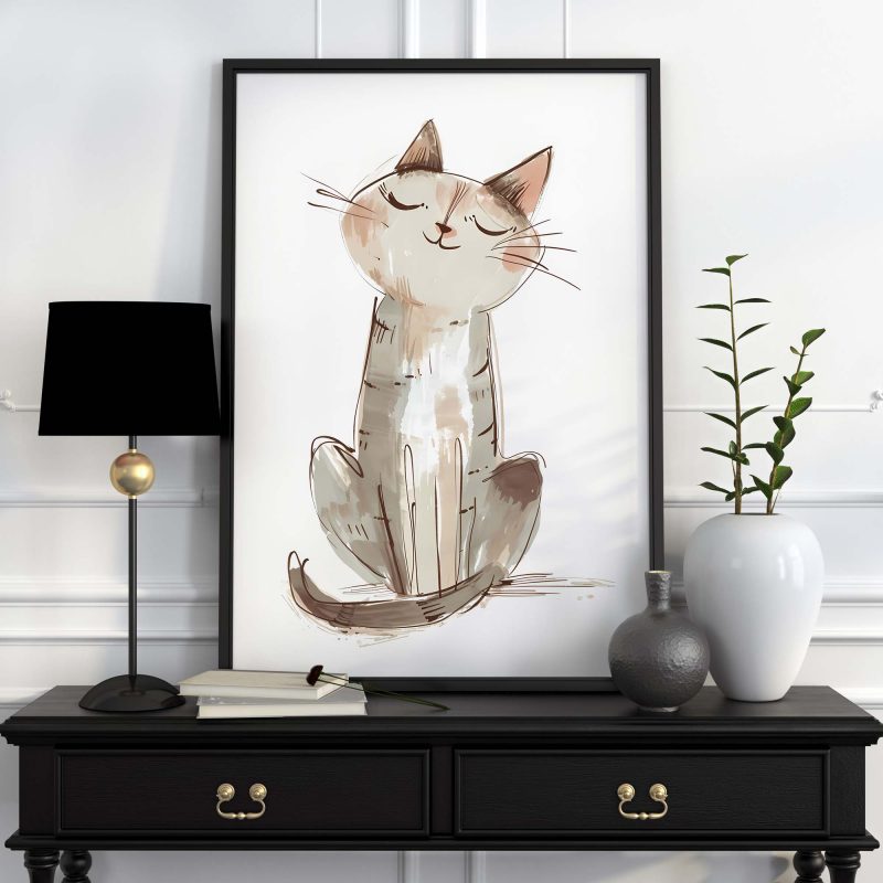 Cute Cat Boho Nursery Decor Poster - Image 4