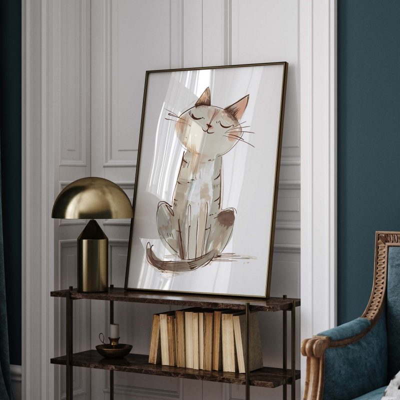 Cute Cat Boho Nursery Decor Poster - Image 9