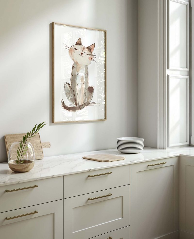 Cute Cat Boho Nursery Decor Poster - Image 10