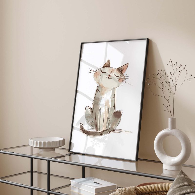 Cute Cat Boho Nursery Decor Poster - Image 11