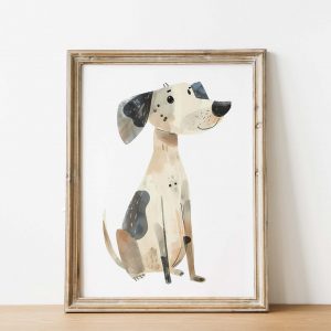 Cute Dog Boho Nursery Decor Poster