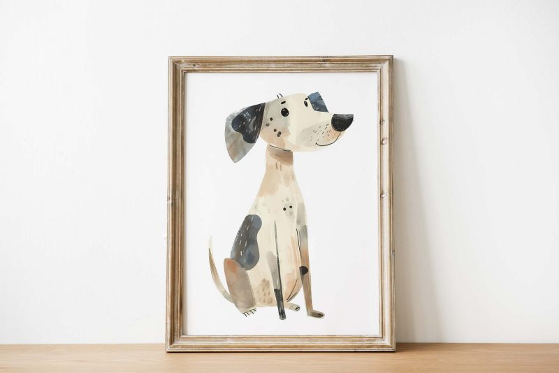 Cute Dog Boho Nursery Decor Poster