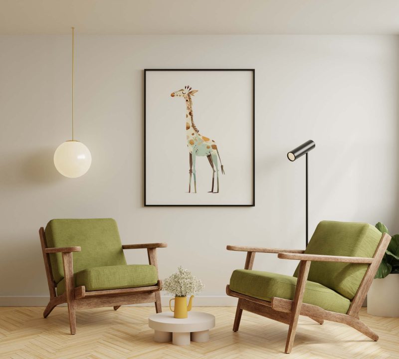 Cute Tiny Giraffe Boho Nursery Decor Poster | Boho nursery decor - Image 6