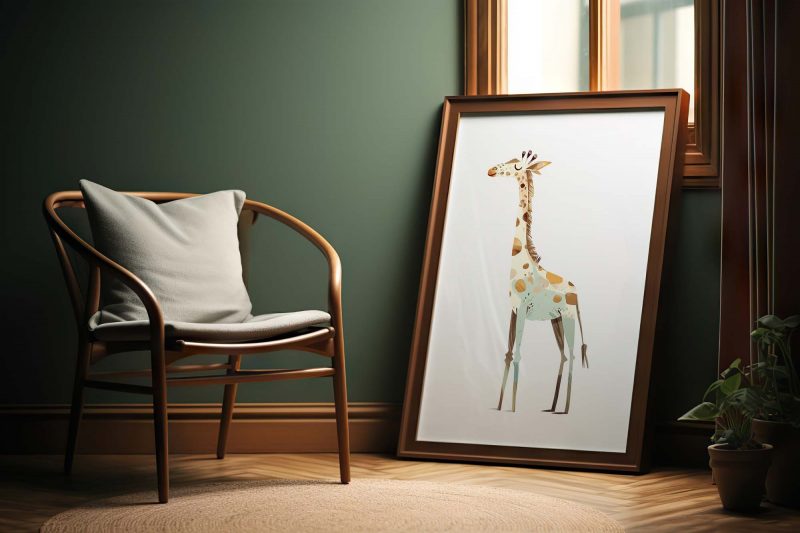 Cute Tiny Giraffe Boho Nursery Decor Poster | Boho nursery decor - Image 7