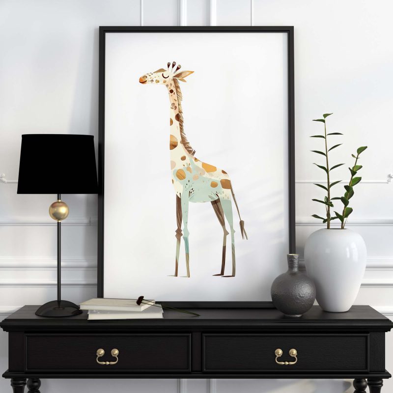 Cute Tiny Giraffe Boho Nursery Decor Poster | Boho nursery decor - Image 4