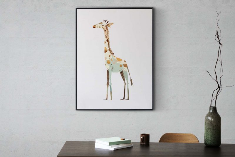 Cute Tiny Giraffe Boho Nursery Decor Poster | Boho nursery decor - Image 8