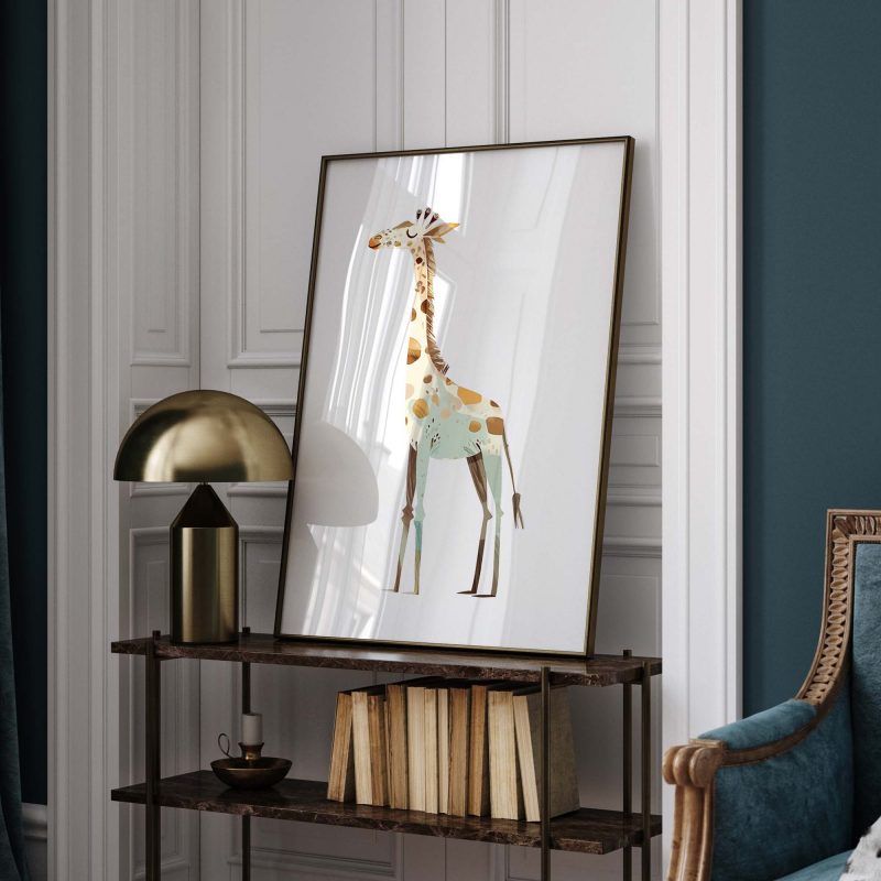 Cute Tiny Giraffe Boho Nursery Decor Poster | Boho nursery decor - Image 9