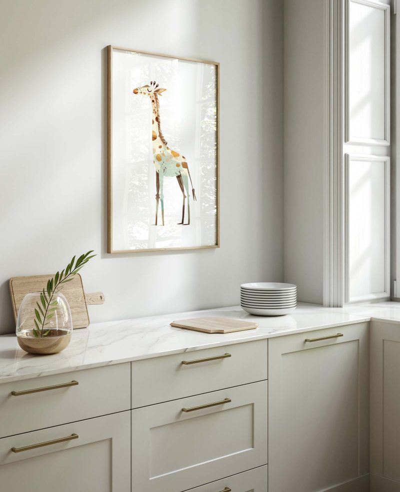 Cute Tiny Giraffe Boho Nursery Decor Poster | Boho nursery decor - Image 10