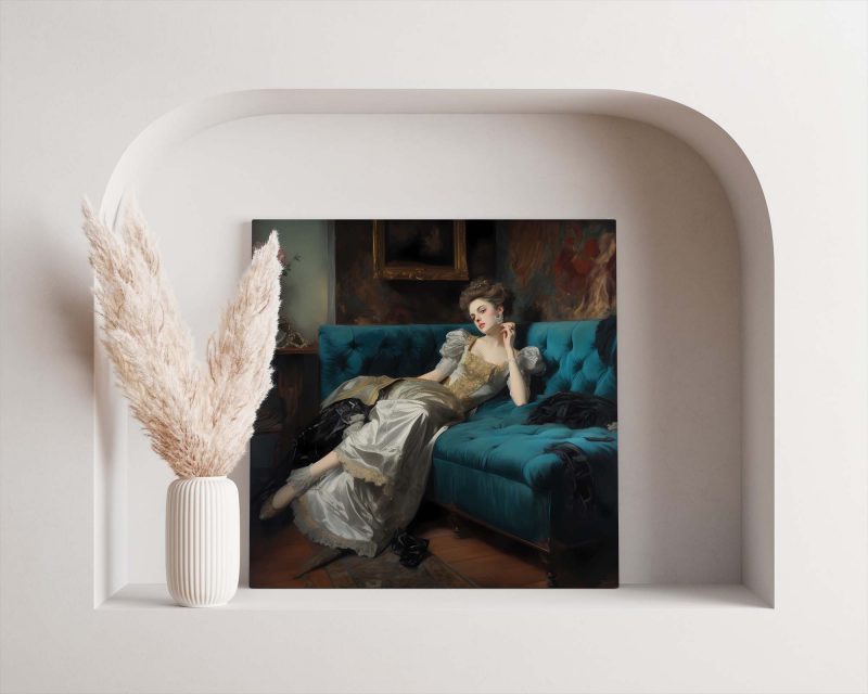 Decadent young woman #2 | Vintage Painting - Image 2