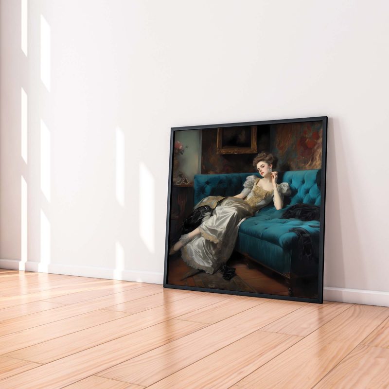 Decadent young woman #2 | Vintage Painting - Image 4