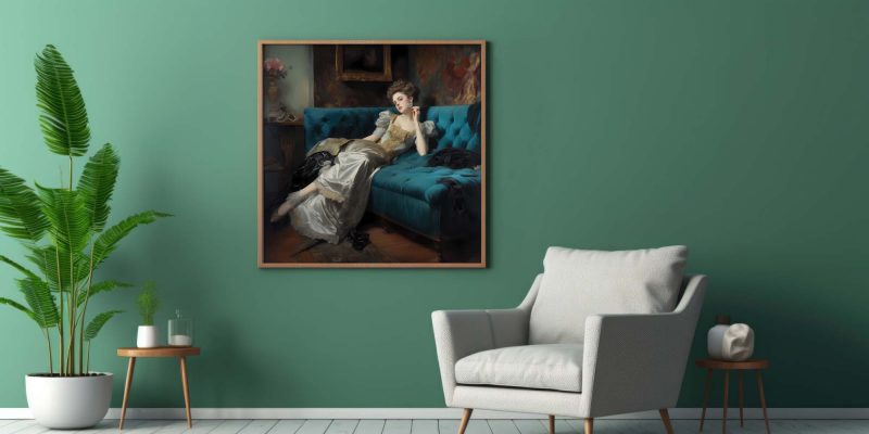 Decadent young woman #2 | Vintage Painting - Image 7