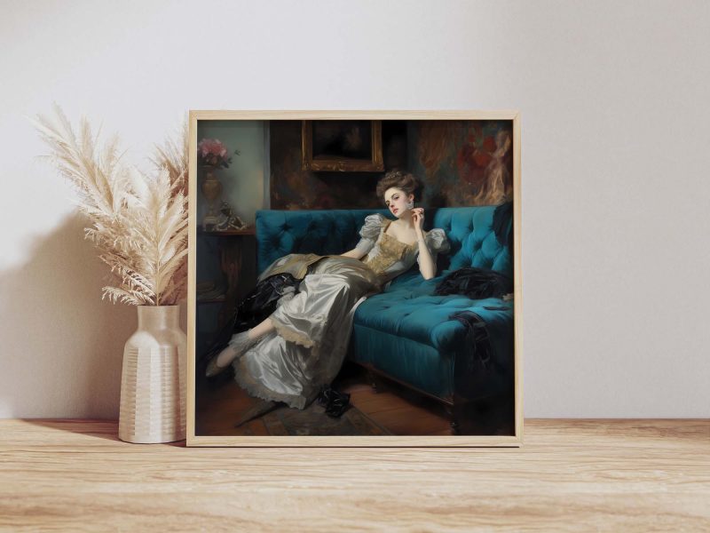Decadent young woman #2 | Vintage Painting - Image 9