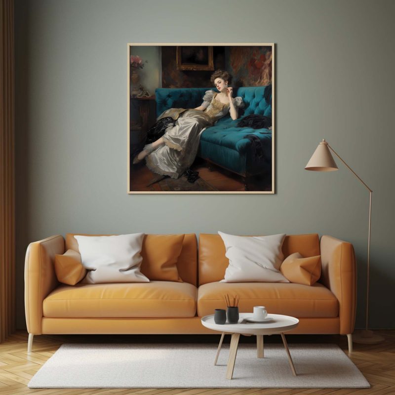 Decadent young woman #2 | Vintage Painting - Image 10