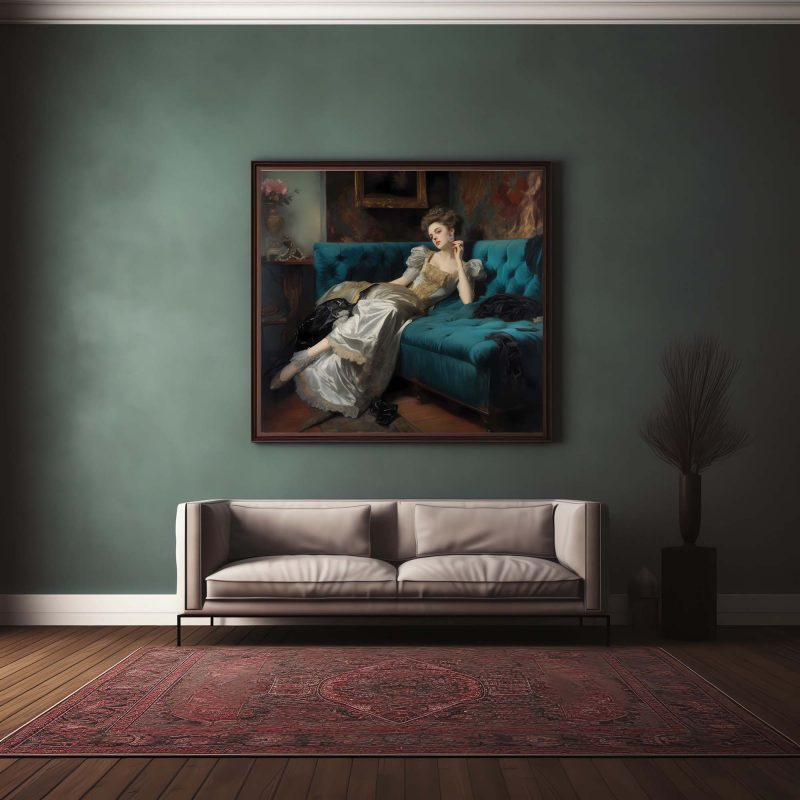 Decadent young woman #2 | Vintage Painting - Image 11