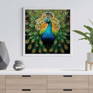 Emerald Peacock | Paramount Light Poster - Pop Art Print | Animal Photography