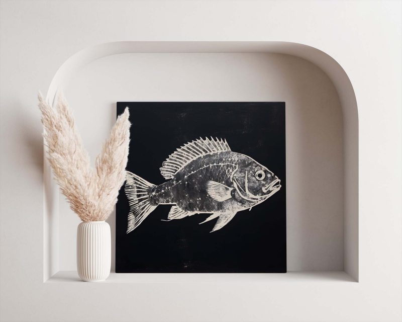 Fish Poster, Ancient Japanese Gyotaku Print, Vintage Fish Poster - Image 2