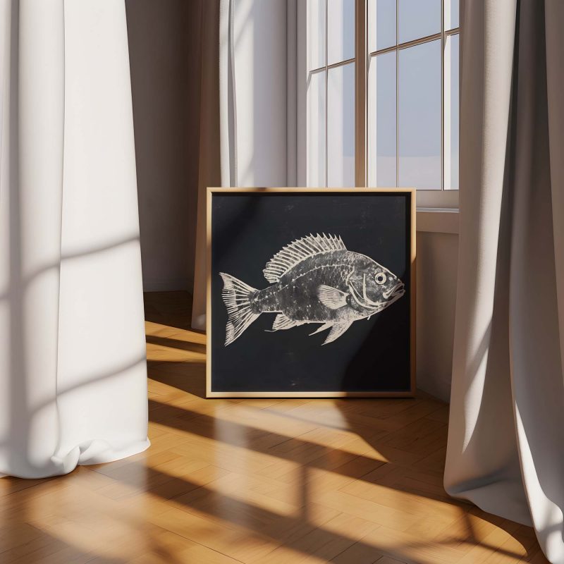 Fish Poster, Ancient Japanese Gyotaku Print, Vintage Fish Poster - Image 4