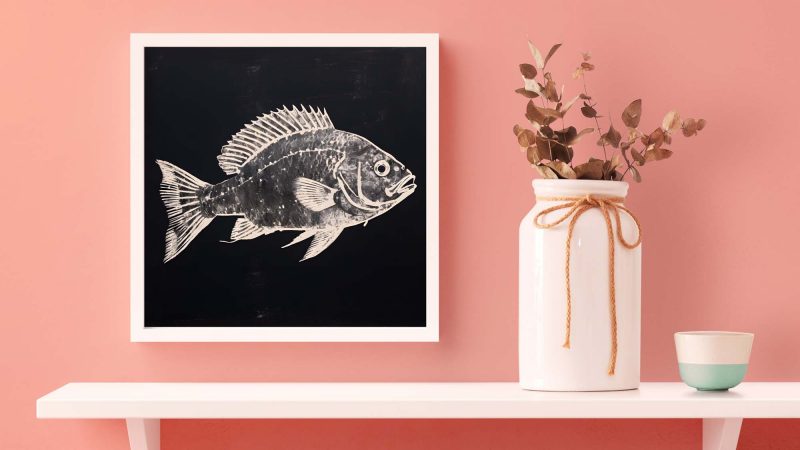 Fish Poster, Ancient Japanese Gyotaku Print, Vintage Fish Poster - Image 6