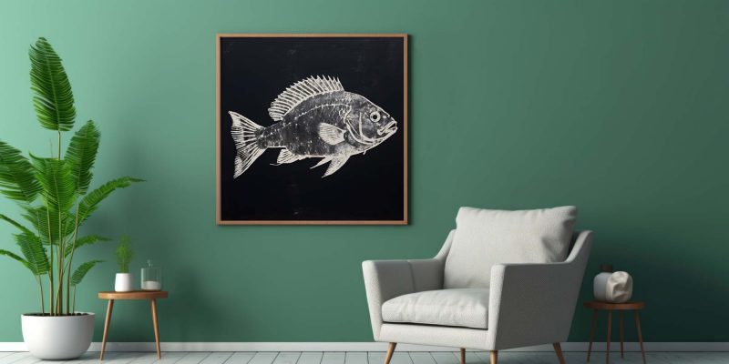 Fish Poster, Ancient Japanese Gyotaku Print, Vintage Fish Poster - Image 7