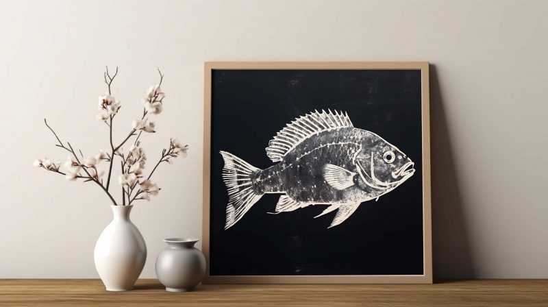 Fish Poster, Ancient Japanese Gyotaku Print, Vintage Fish Poster - Image 8