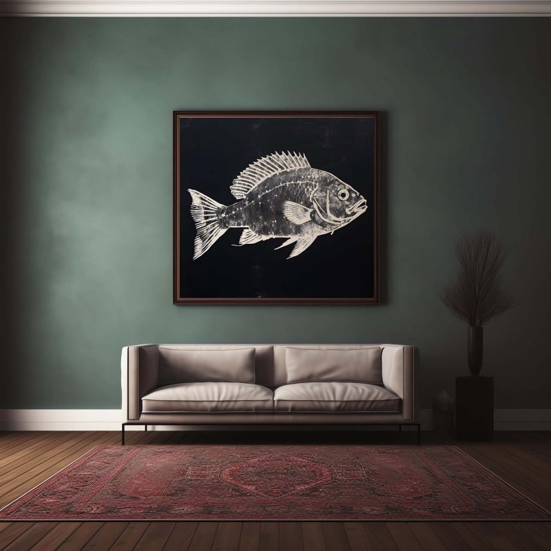 Fish Poster, Ancient Japanese Gyotaku Print, Vintage Fish Poster - Image 11