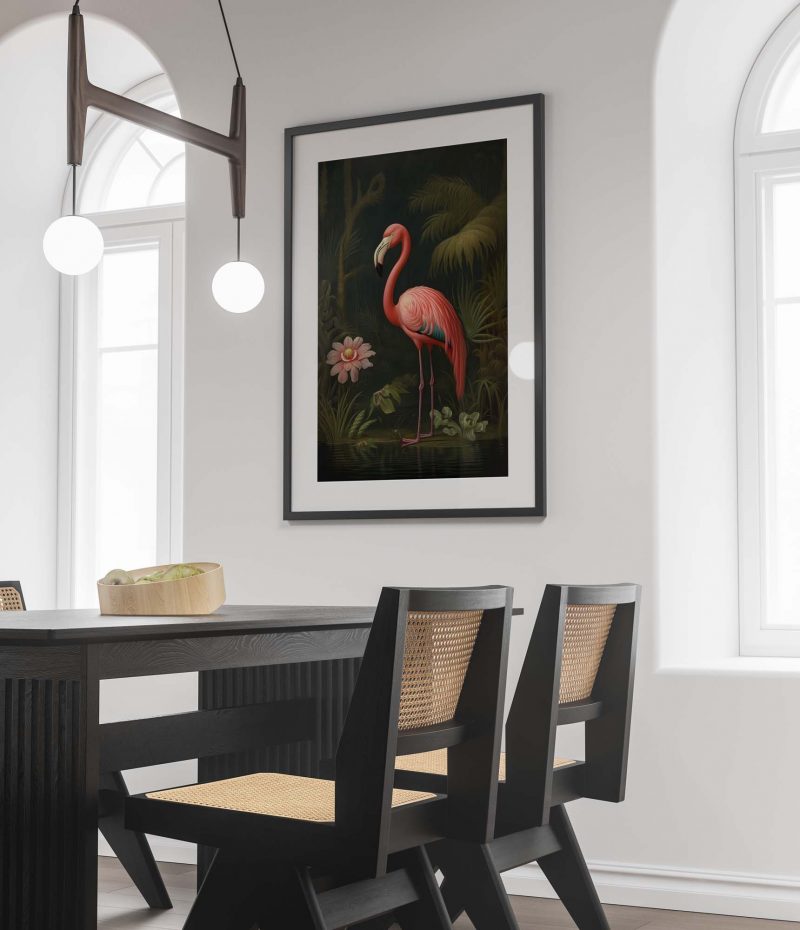 Flamingo Art Print | Pink Flamingo Poster | Large Wall Art | Botanical Print | Jungle Wall Art · Maximalist Decor - Image 11