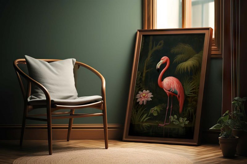 Flamingo Art Print | Pink Flamingo Poster | Large Wall Art | Botanical Print | Jungle Wall Art · Maximalist Decor - Image 6