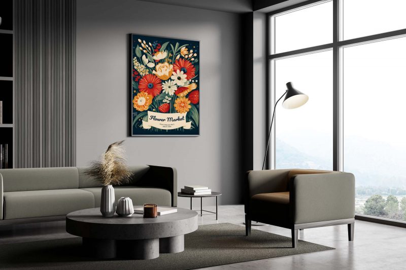 Flower Market Print No2, Boho Flower Art - Image 4