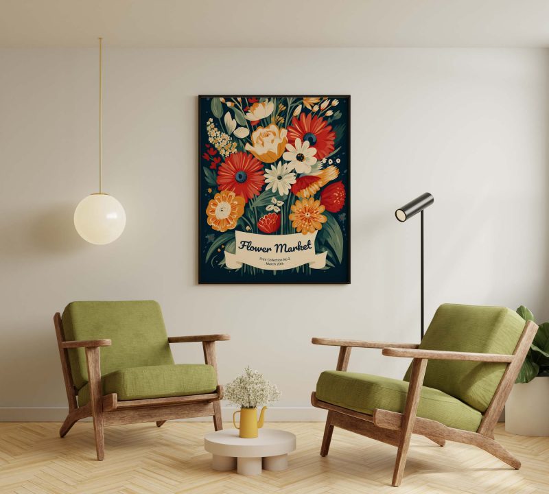 Flower Market Print No2, Boho Flower Art - Image 5