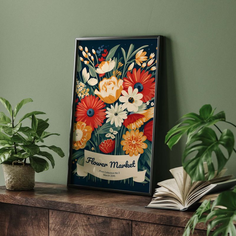 Flower Market Print No2, Boho Flower Art - Image 8