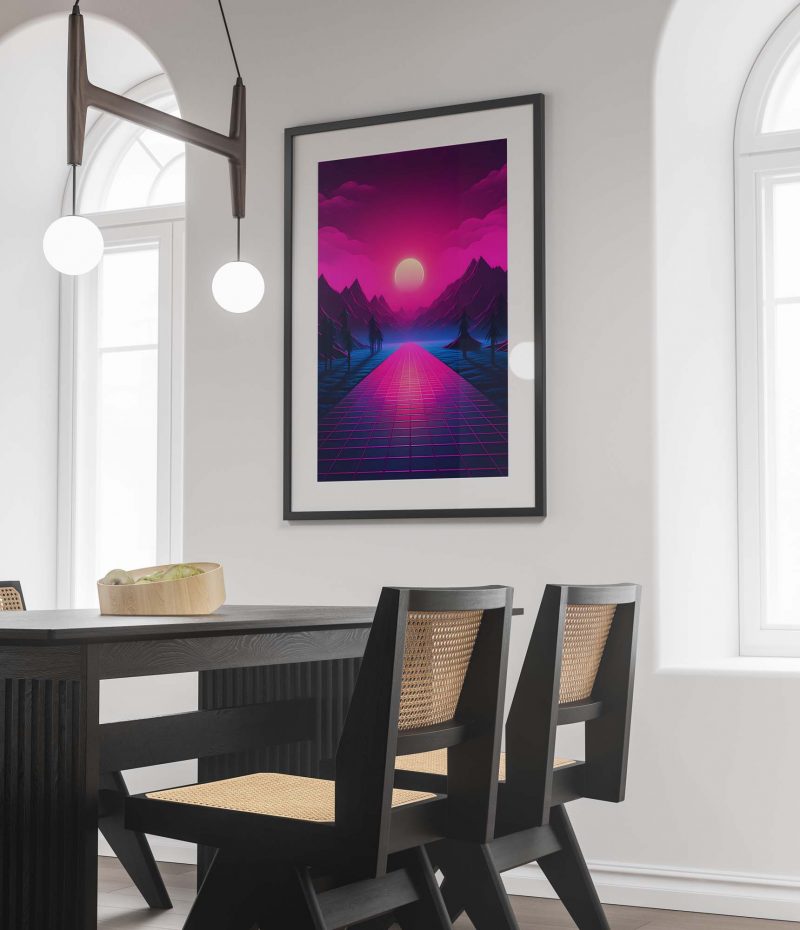 Forest Retrowave Moon | 80s Poster | Retro Design Print - Image 2