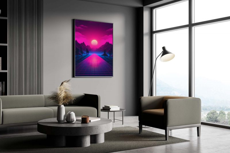 Forest Retrowave Moon | 80s Poster | Retro Design Print - Image 5