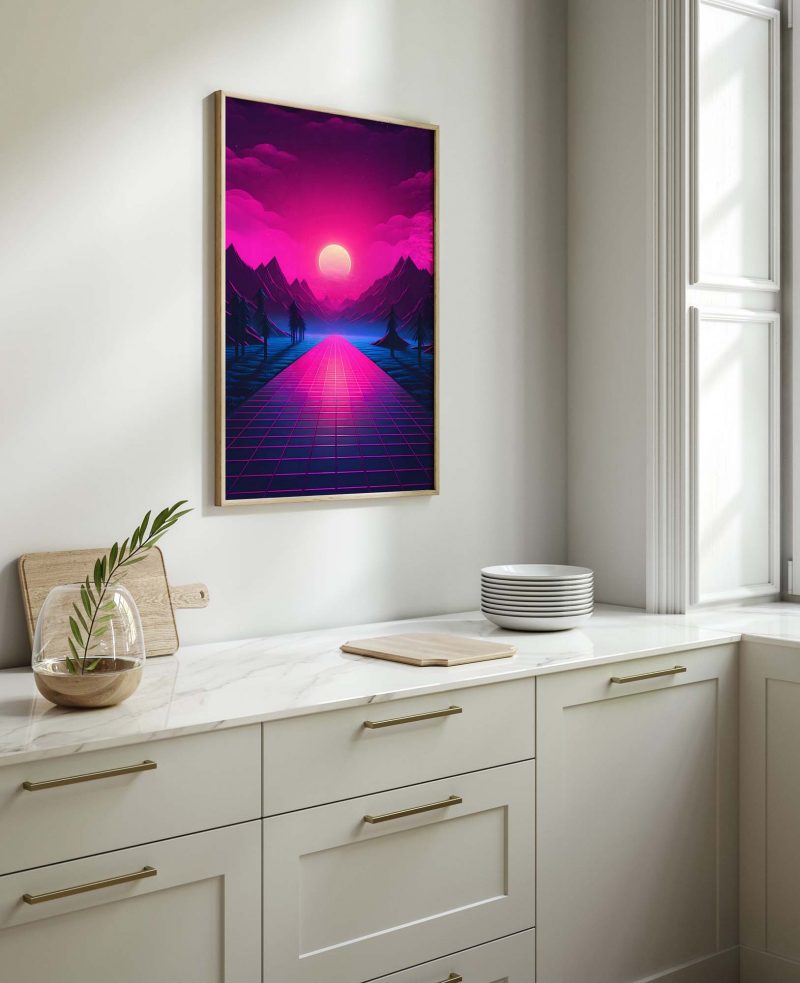 Forest Retrowave Moon | 80s Poster | Retro Design Print - Image 10