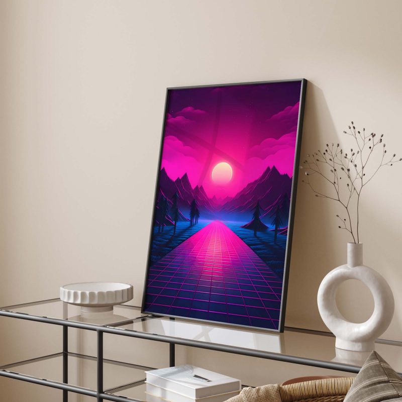 Forest Retrowave Moon | 80s Poster | Retro Design Print - Image 11