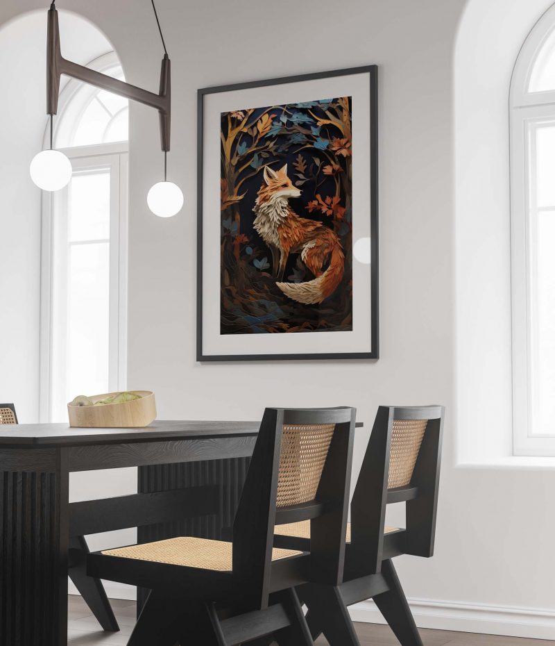 Fox Paper Cutout Poster | inspired by William Morris | Big Wall Art - Image 3
