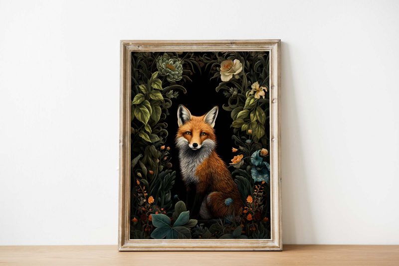 Fox in the Flowers Poster | William Morris stlye - Image 3