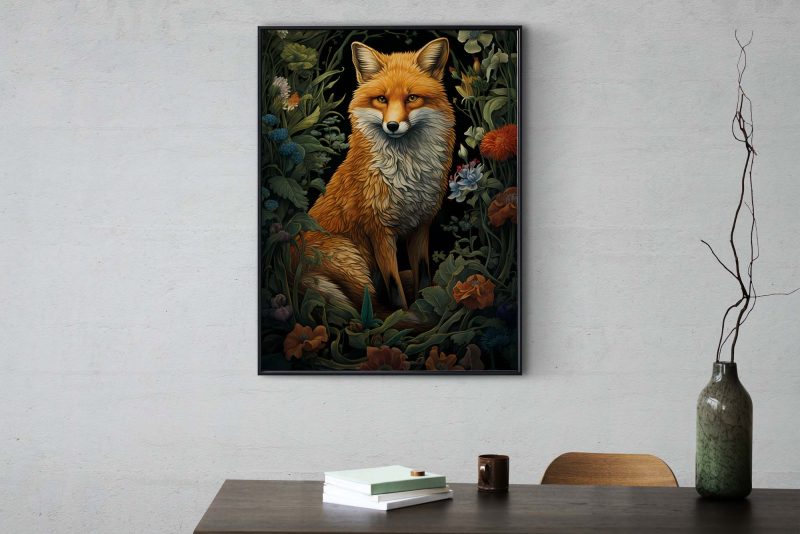 Fox in the Forest Poster | William Morris Print