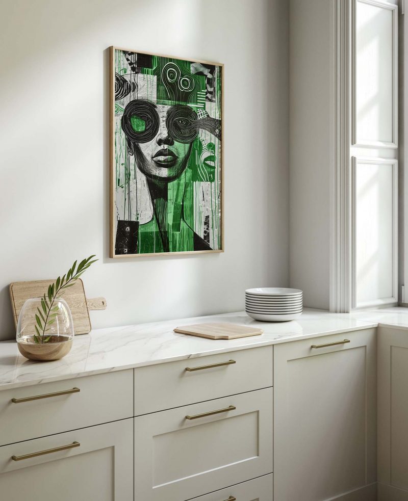 Futuristic Abstract Art | Woman in Green and Black - Image 10