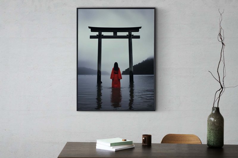 Geisha in water | Torii Gate Poster
