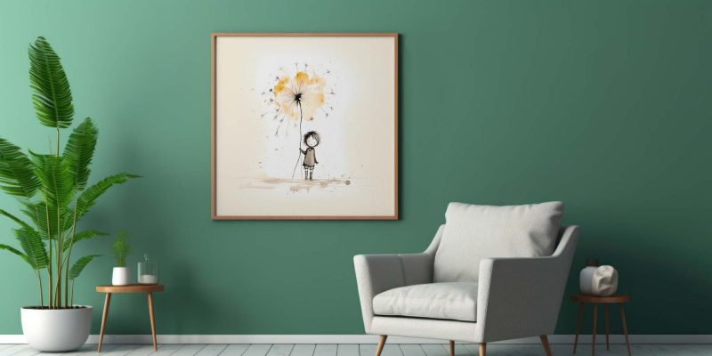 Girl holding a Dandelion | Cute Poster - Image 7