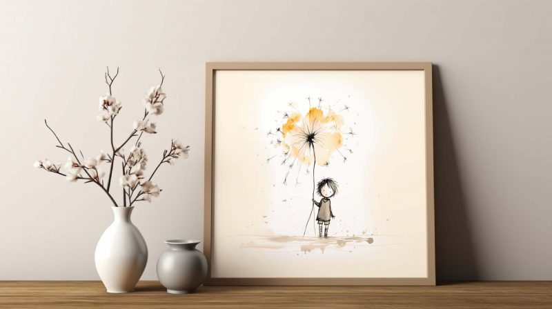 Girl holding a Dandelion | Cute Poster - Image 8