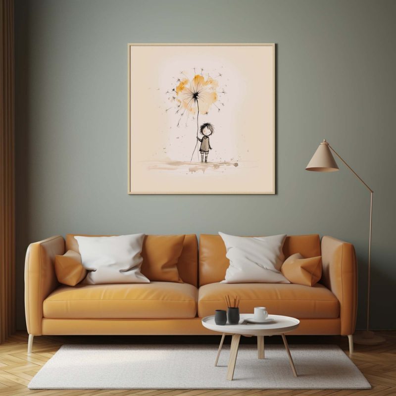 Girl holding a Dandelion | Cute Poster - Image 10